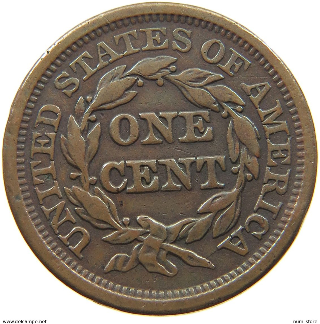 UNITED STATES OF AMERICA LARGE CENT 1846 BRAIDED HAIR #t115 0011 - 1840-1857: Braided Hair (Capelli Intrecciati)