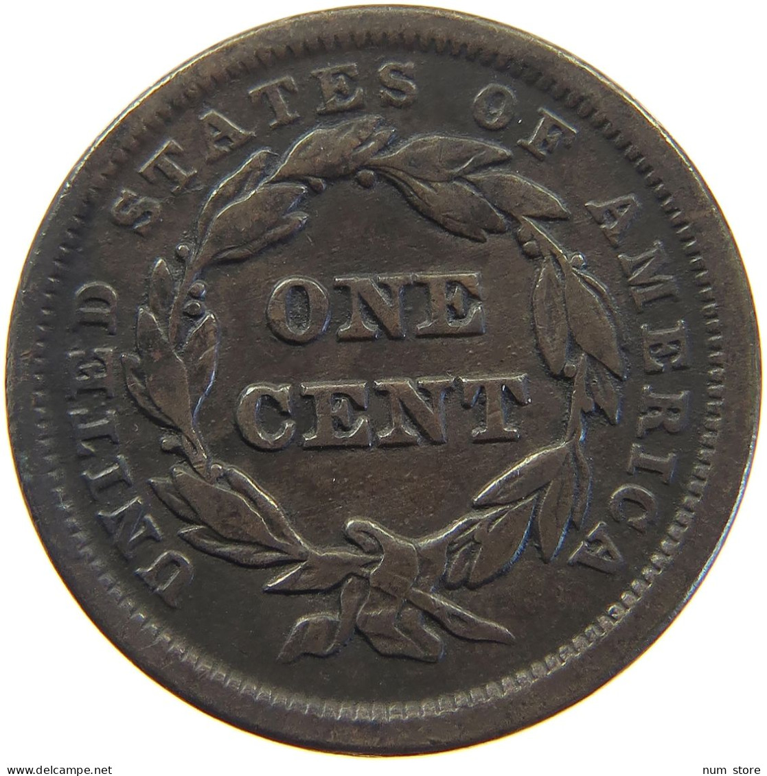 UNITED STATES OF AMERICA LARGE CENT 1841 Braided Hair #c050 0525 - 1840-1857: Braided Hair