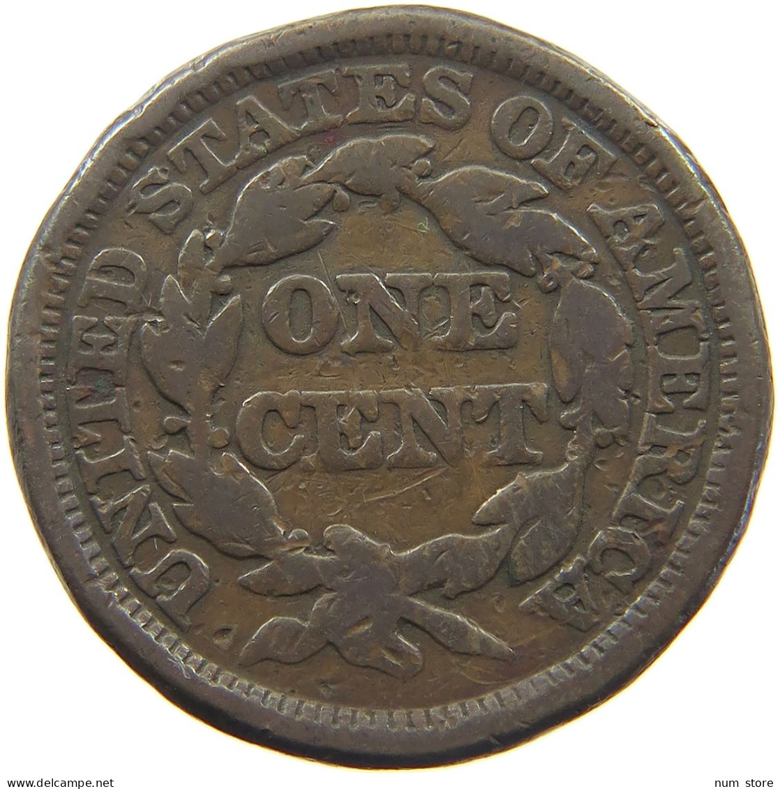 UNITED STATES OF AMERICA LARGE CENT 1846 BRAIDED HAIR #t001 0073 - 1840-1857: Braided Hair (Cheveux Tressés)