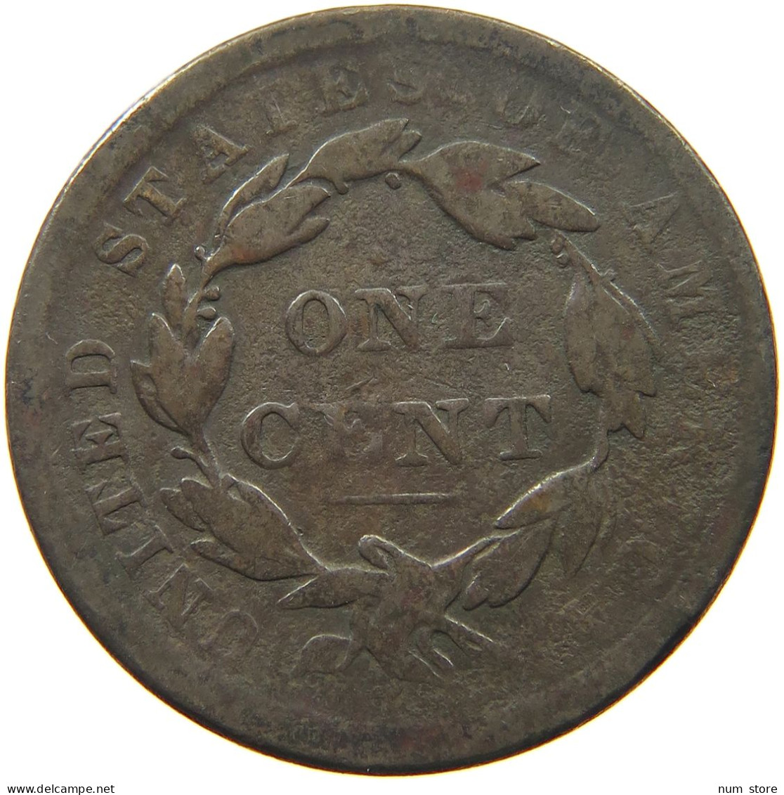 UNITED STATES OF AMERICA LARGE CENT 1839 SILLY HEAD #t141 0313 - 1816-1839: Coronet Head