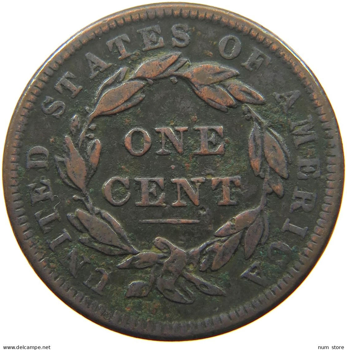 UNITED STATES OF AMERICA LARGE CENT 1838 CORONET HEAD #t141 0301 - 1816-1839: Coronet Head (Tête Couronnée)