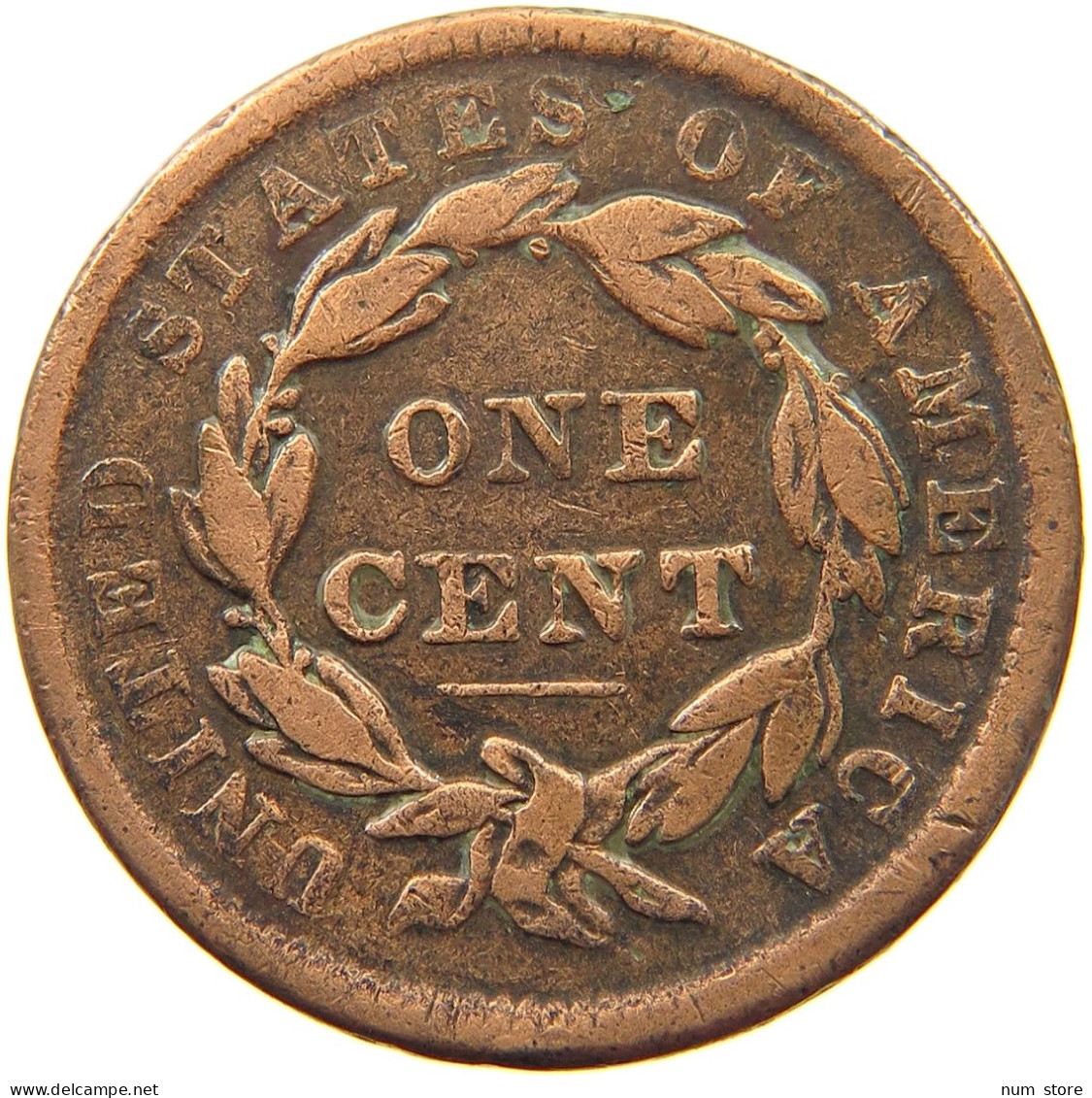 UNITED STATES OF AMERICA LARGE CENT 1838 CORONET HEAD #t122 0583 - 1816-1839: Coronet Head (Tête Couronnée)