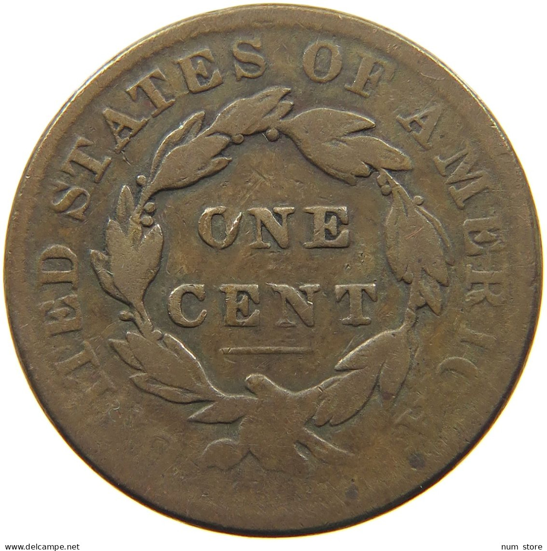 UNITED STATES OF AMERICA LARGE CENT 1834 CORONET HEAD #t141 0281 - 1816-1839: Coronet Head
