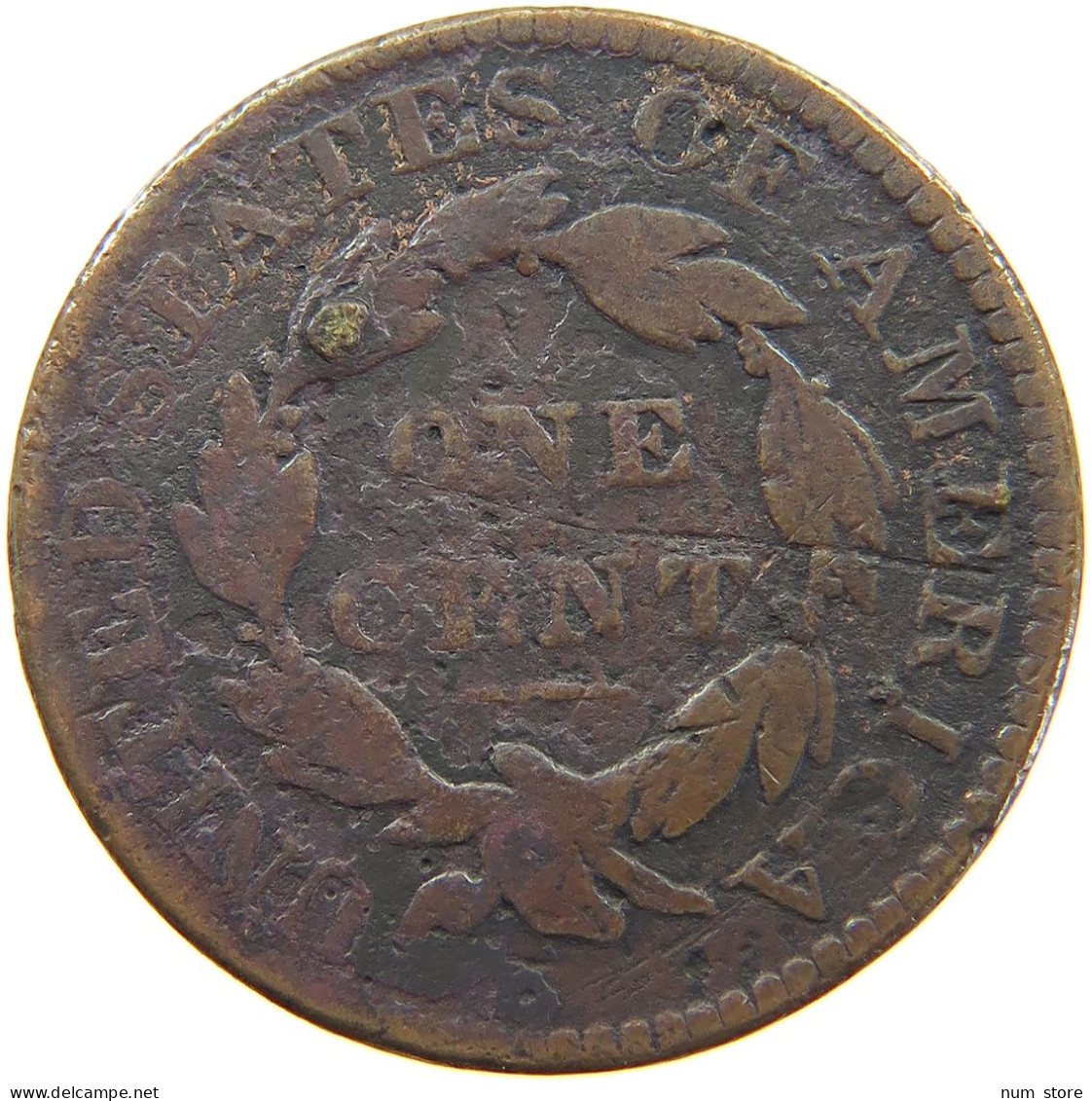 UNITED STATES OF AMERICA LARGE CENT 1830 Coronet Head #a062 0345 - 1816-1839: Coronet Head