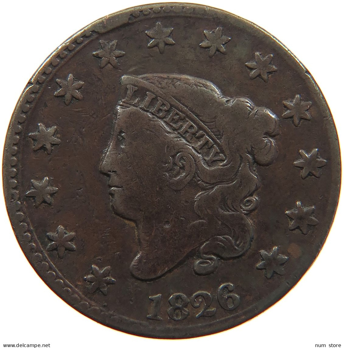 UNITED STATES OF AMERICA LARGE CENT 1826 Coronet Head #t143 0397 - 1816-1839: Coronet Head (Tête Couronnée)