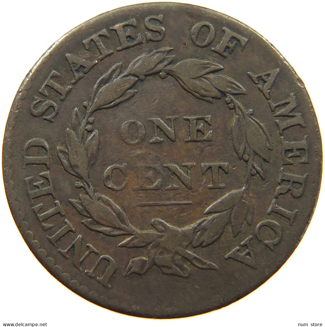 UNITED STATES OF AMERICA LARGE CENT 1825 CORONET HEAD #t077 0461 - 1816-1839: Coronet Head (Tête Couronnée)