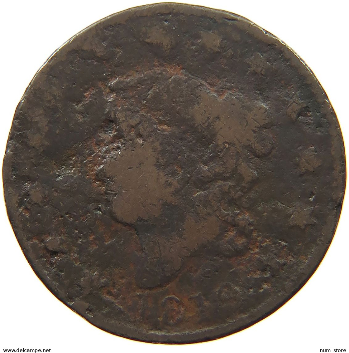 UNITED STATES OF AMERICA LARGE CENT 1819 Coronet Head #s075 0713 - 1816-1839: Coronet Head (Testa Coronata