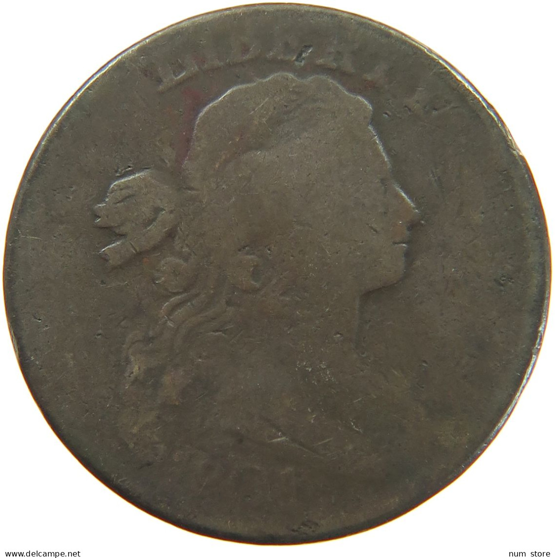 UNITED STATES OF AMERICA LARGE CENT 1801 DRAPED BUST #t140 0281 - 1796-1807: Draped Bust (Buste Drapé)