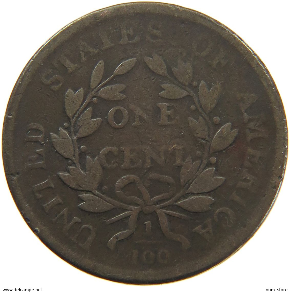 UNITED STATES OF AMERICA LARGE CENT 1801 DRAPED BUST #t140 0281 - 1796-1807: Draped Bust (Buste Drapé)