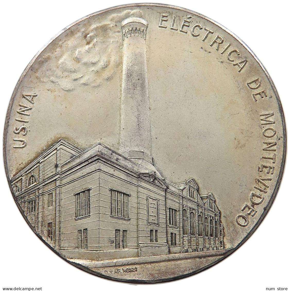 URUGUAY MEDAL  MONTEVIDEO 1909 USINA ELECTRICA, ROSSI #tm4 0323 - Uruguay