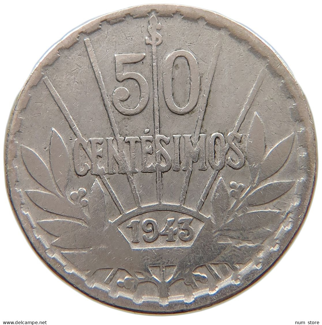 URUGUAY 50 CENTESIMOS 1943  #a057 0475 - Uruguay