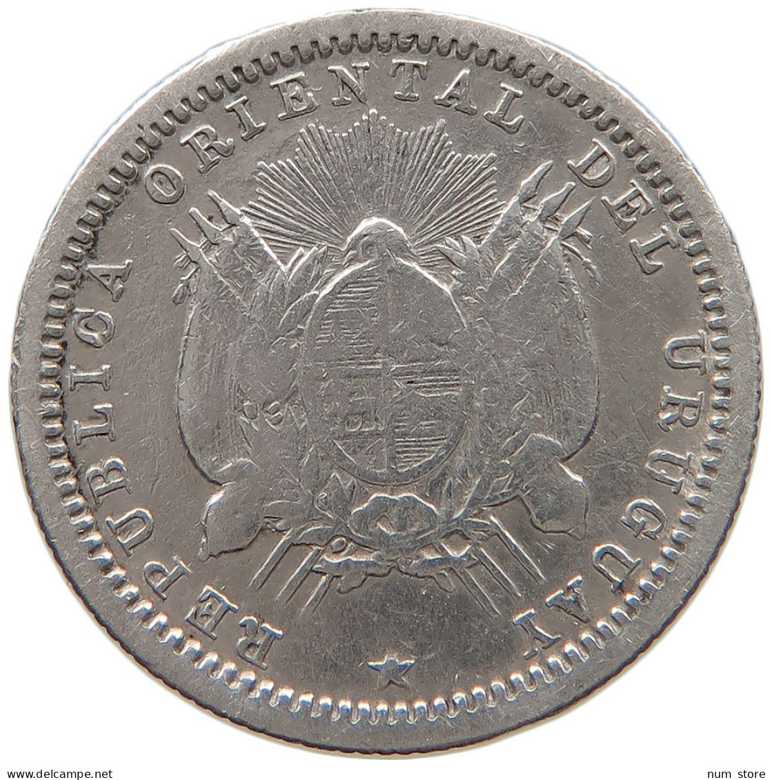 URUGUAY 10 CENTESIMOS 1877  #t143 0503 - Uruguay