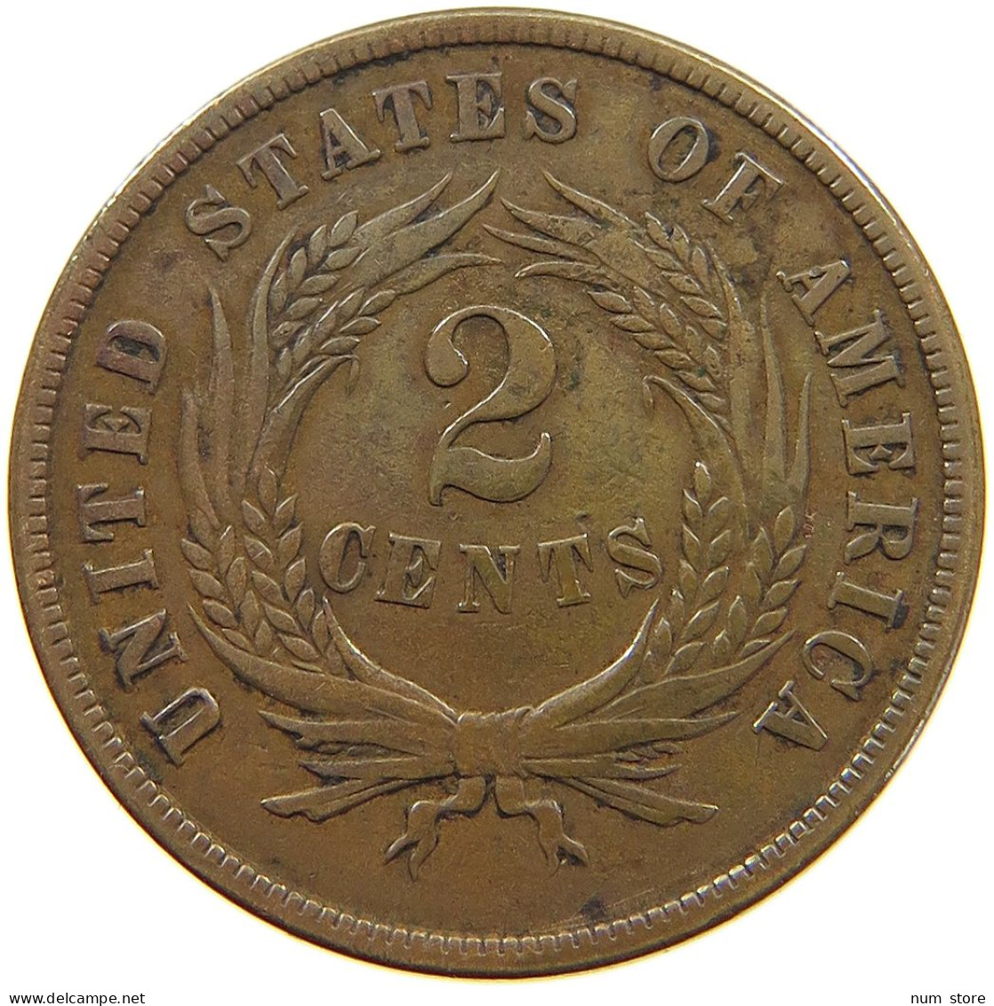 UNITED STATES OF AMERICA TWO CENTS 1865  #t086 0135 - 2, 3 & 20 Cents
