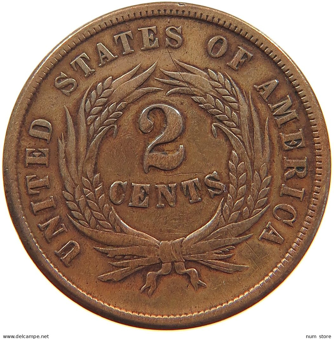 UNITED STATES OF AMERICA TWO CENTS 1865  #t143 0419 - E.Cents De 2, 3 & 20