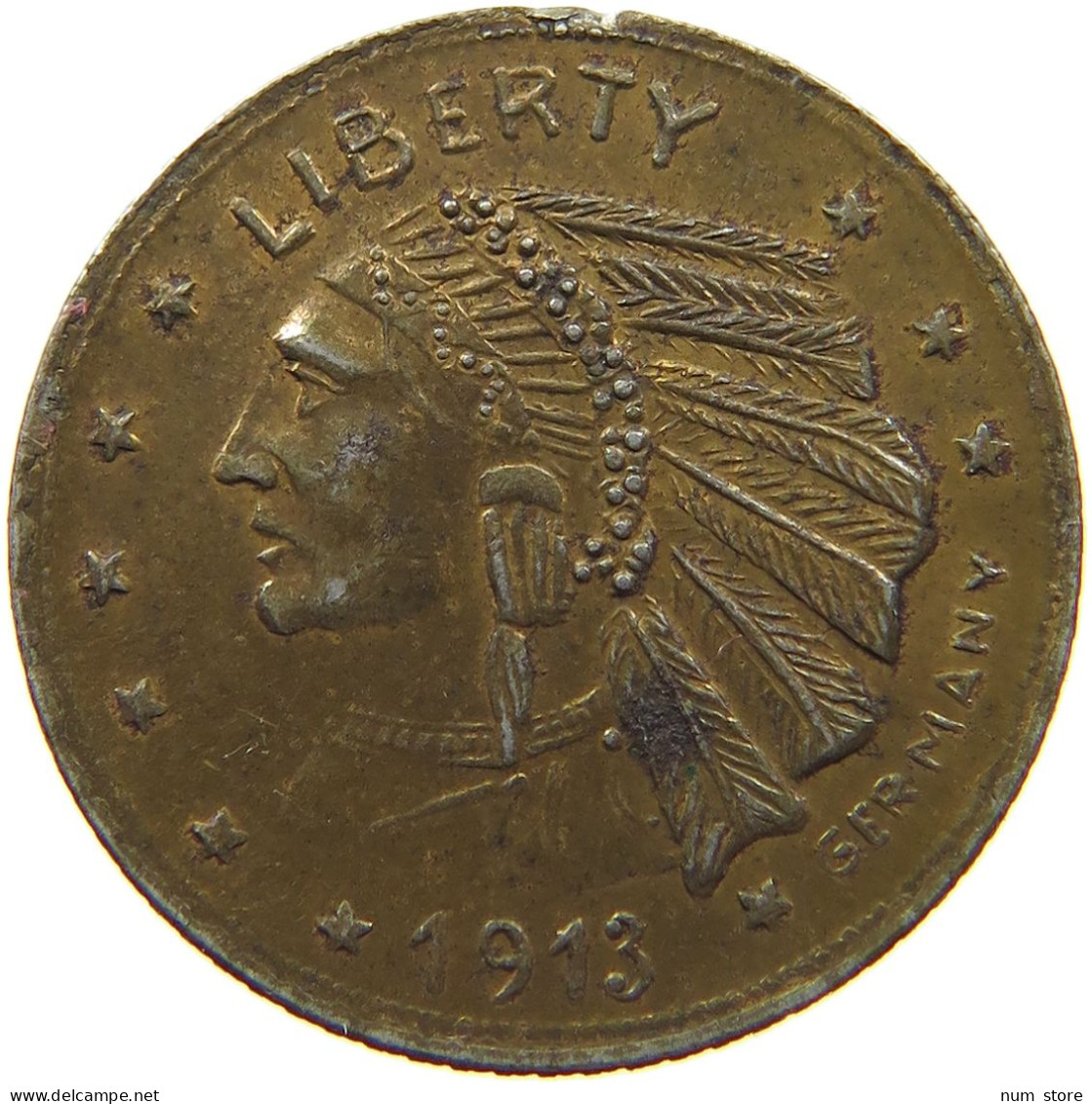 UNITED STATES OF AMERICA TOKEN 1913 INDIAN HEAD #c073 0065 - Andere & Zonder Classificatie