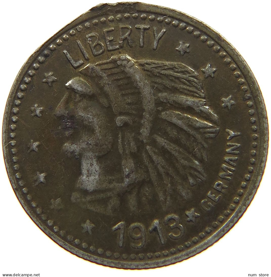 UNITED STATES OF AMERICA TOKEN 1913 INDIAN HEAD #c073 0067 - Sonstige & Ohne Zuordnung