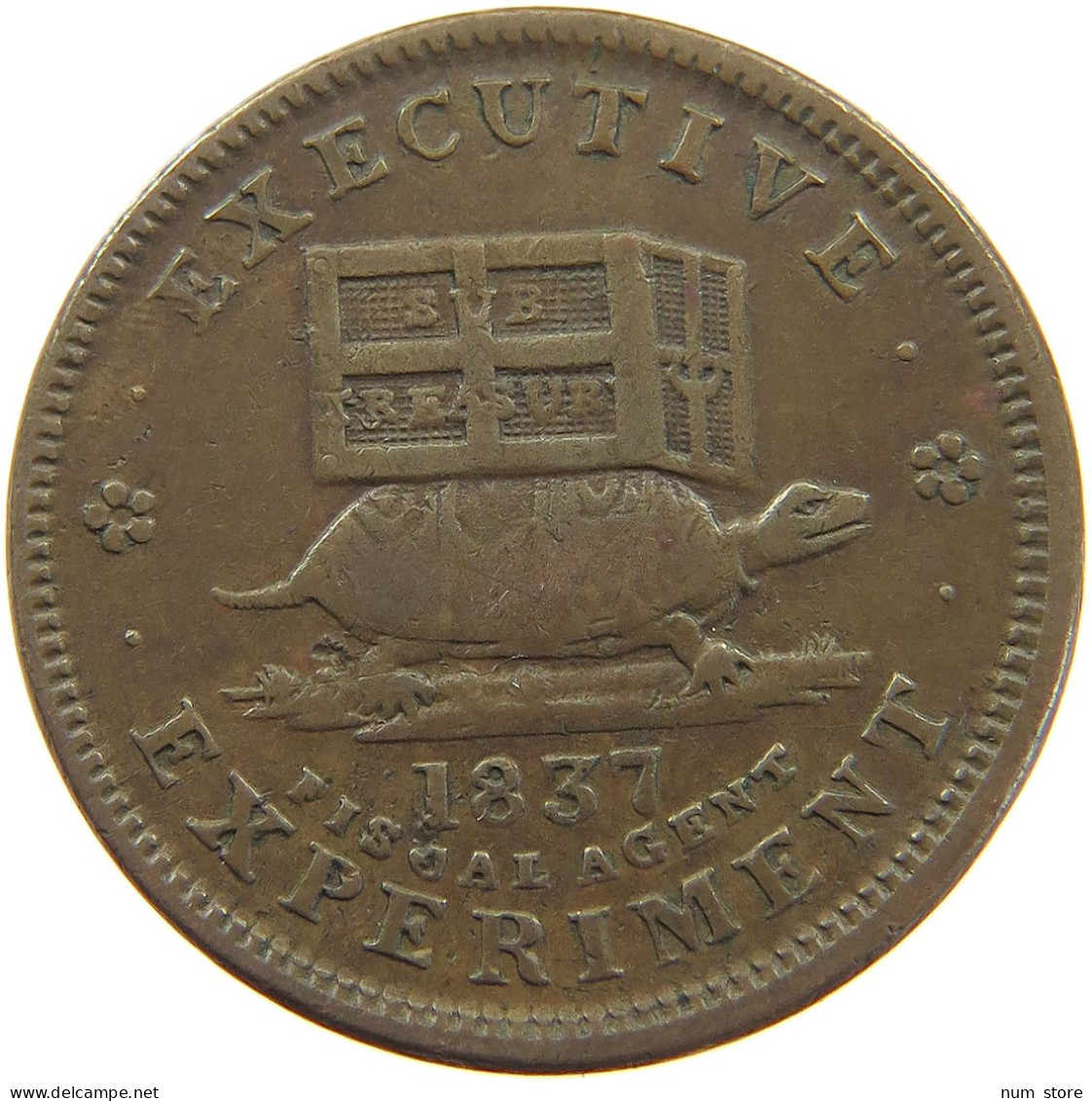 UNITED STATES OF AMERICA TOKEN 1837 TOKEN 1837 Token - Predecessor - Jackass / Turtle #t114 1059 - Altri & Non Classificati