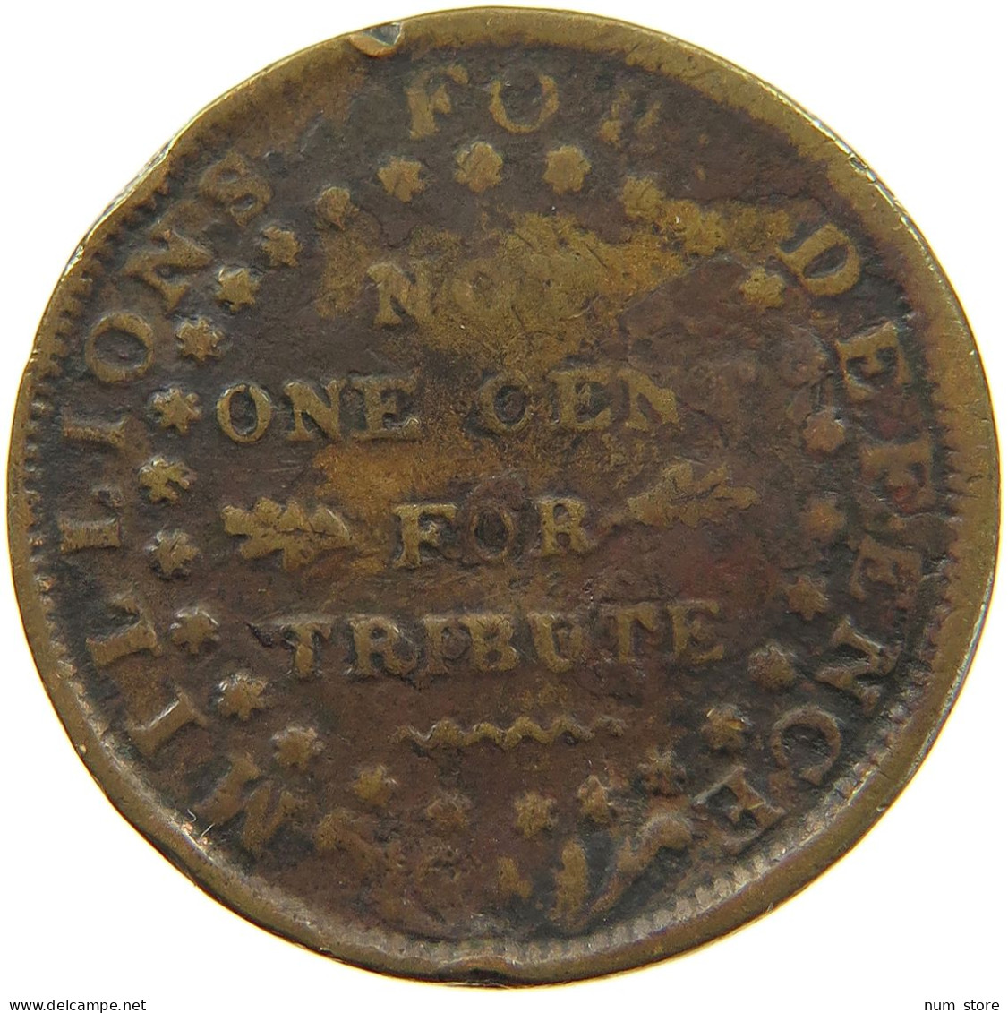 UNITED STATES OF AMERICA TOKEN 1837 TOKEN 1837 MILLIONS FOR DEFENCE #t114 0209 - Andere & Zonder Classificatie