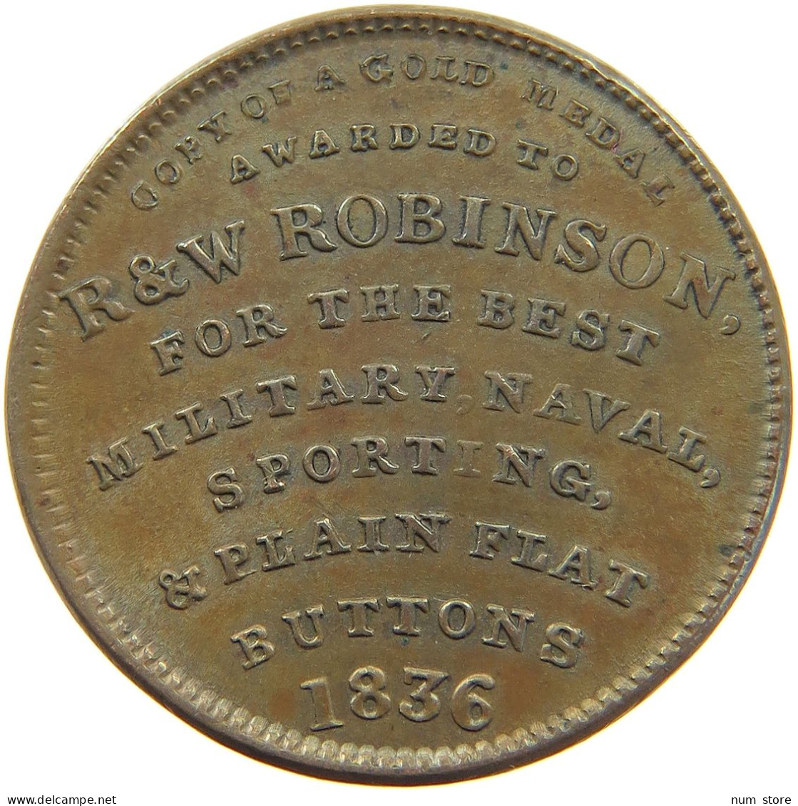 UNITED STATES OF AMERICA TOKEN 1836 TOKEN 1836 ATTLEBORO MASS HARD TIMES #t114 0199 - Other & Unclassified