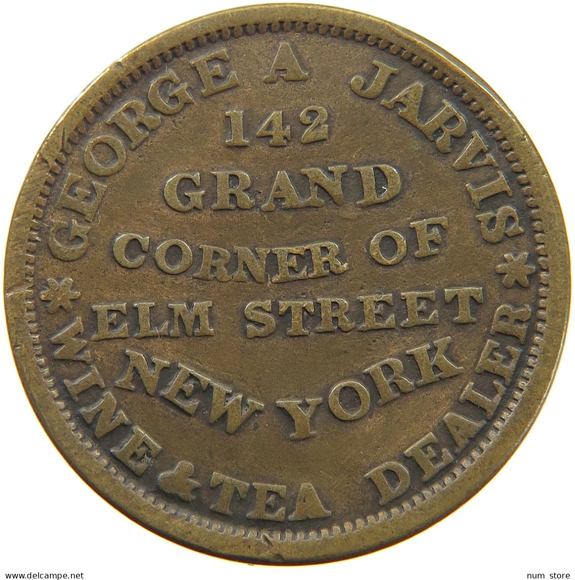 UNITED STATES OF AMERICA TOKEN 1837 GEORGE JARVIS #t114 0211 - Otros & Sin Clasificación