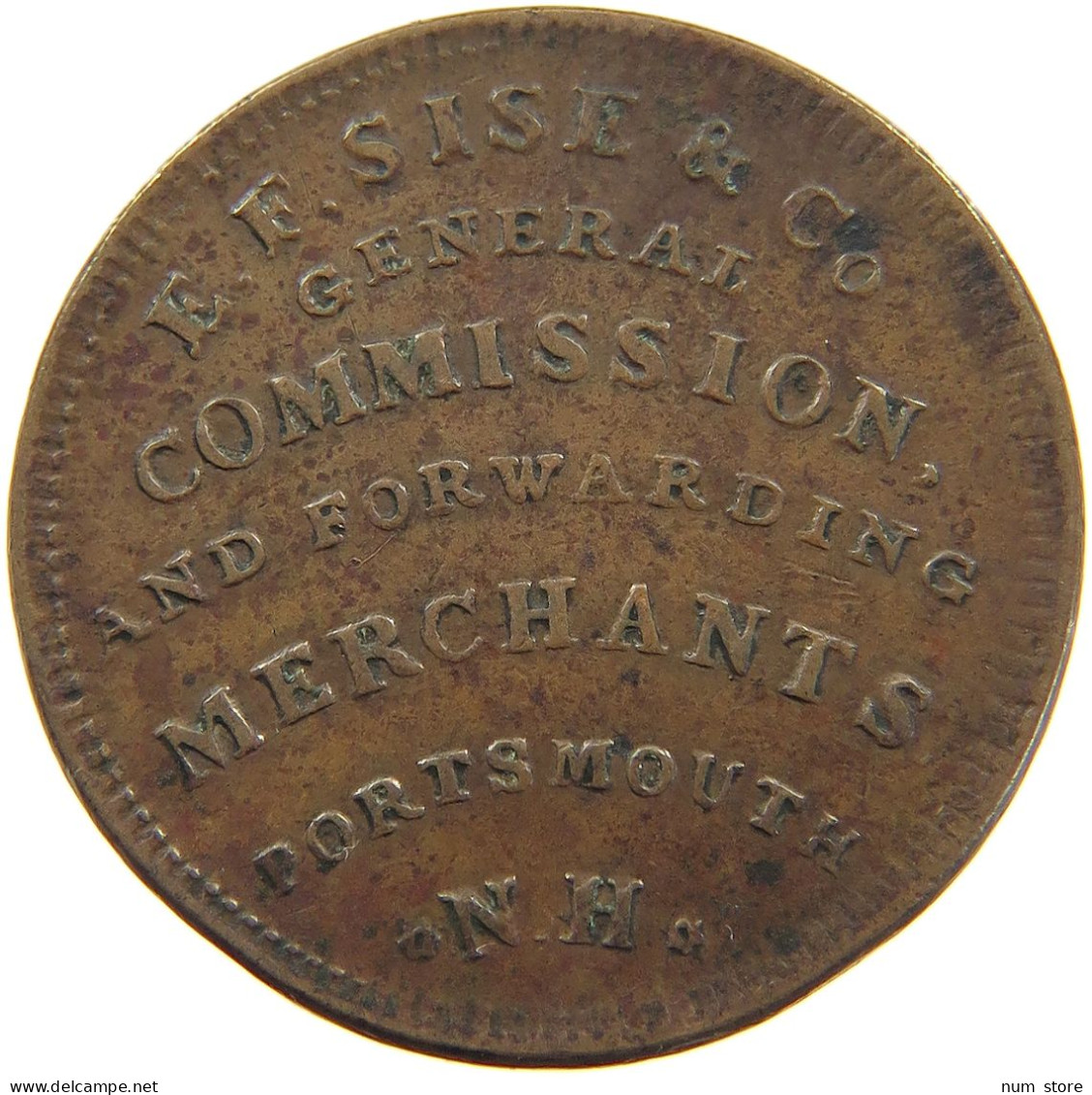 UNITED STATES OF AMERICA TOKEN 1837 TOKEN 1837 E.F. Sise & Co. Importers Of Grocery #t114 1057 - Altri & Non Classificati