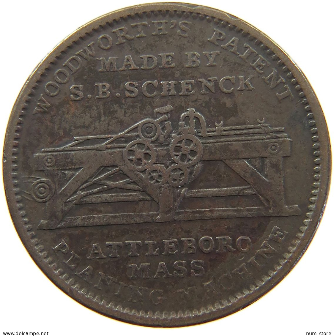 UNITED STATES OF AMERICA TOKEN 1834 ATTLEBORO PLANTING MACHINE #c062 0381 - Otros & Sin Clasificación