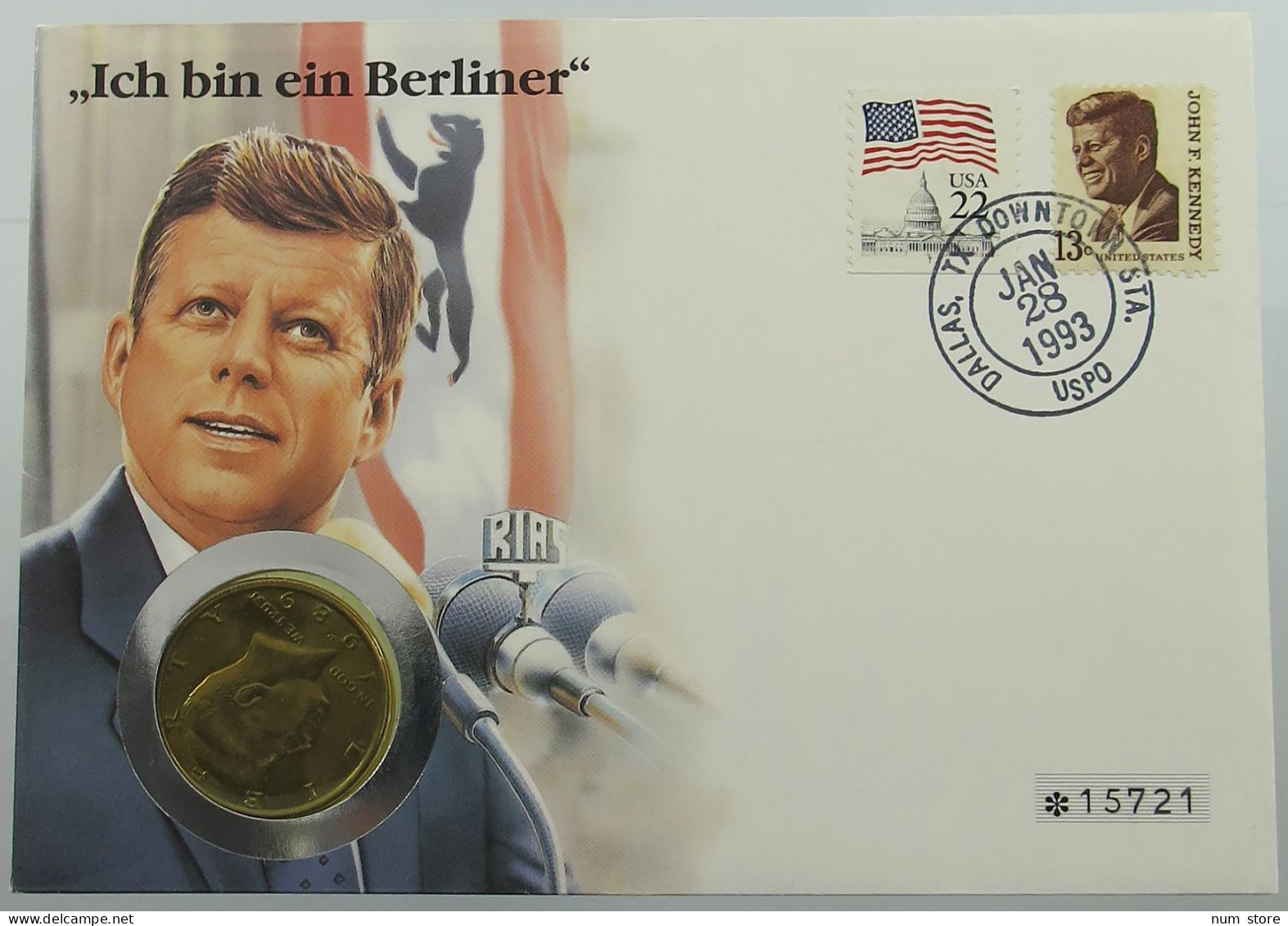 UNITED STATES OF AMERICA STATIONERY 1/2 DOLLAR 1989 KENNEDY #ns02 0141 - 1964-…: Kennedy