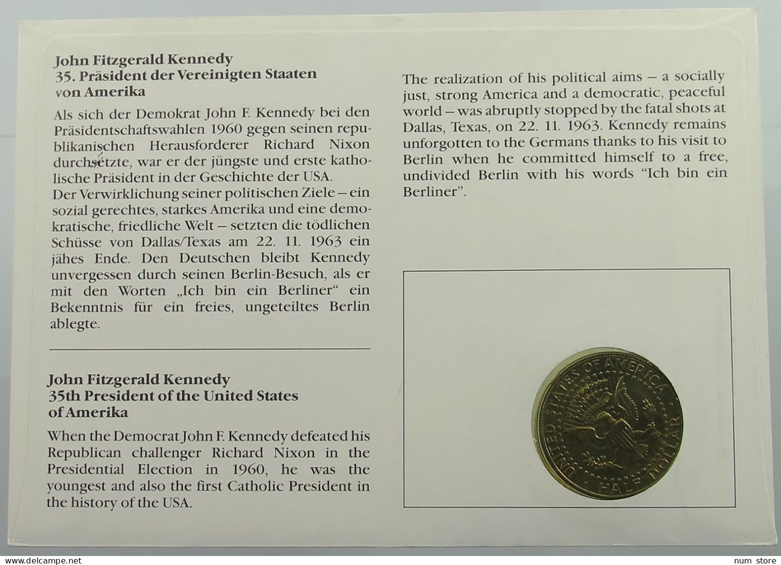 UNITED STATES OF AMERICA STATIONERY 1/2 DOLLAR 1989 KENNEDY #ns02 0141 - 1964-…: Kennedy