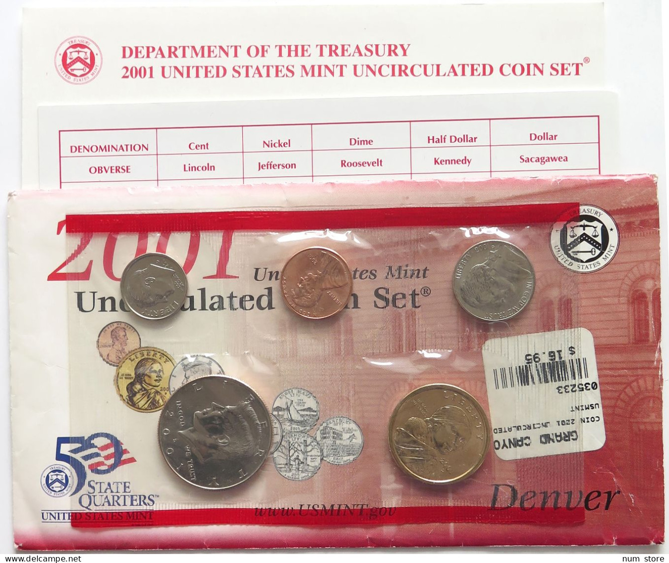 UNITED STATES OF AMERICA SET 2001 D  #bs01 0159 - Mint Sets