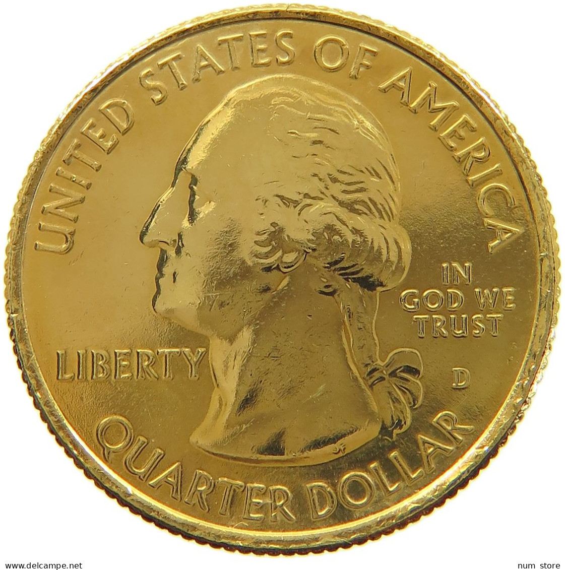 UNITED STATES OF AMERICA QUARTER 2010 D GOLD PLATED #a094 0503 - Ohne Zuordnung