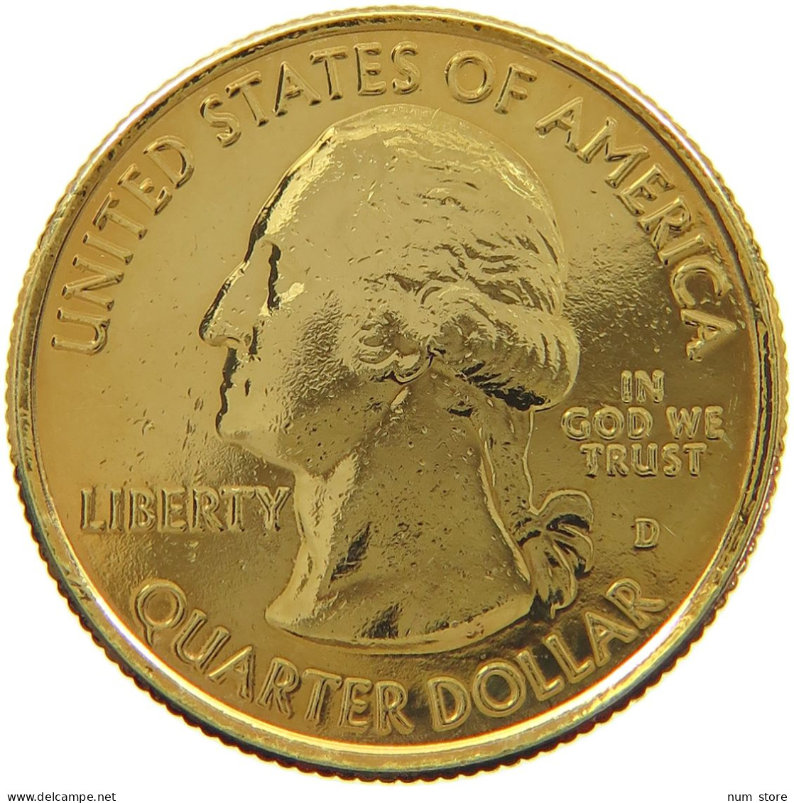 UNITED STATES OF AMERICA QUARTER 2010 D GOLD PLATED #a094 0505 - Non Classés