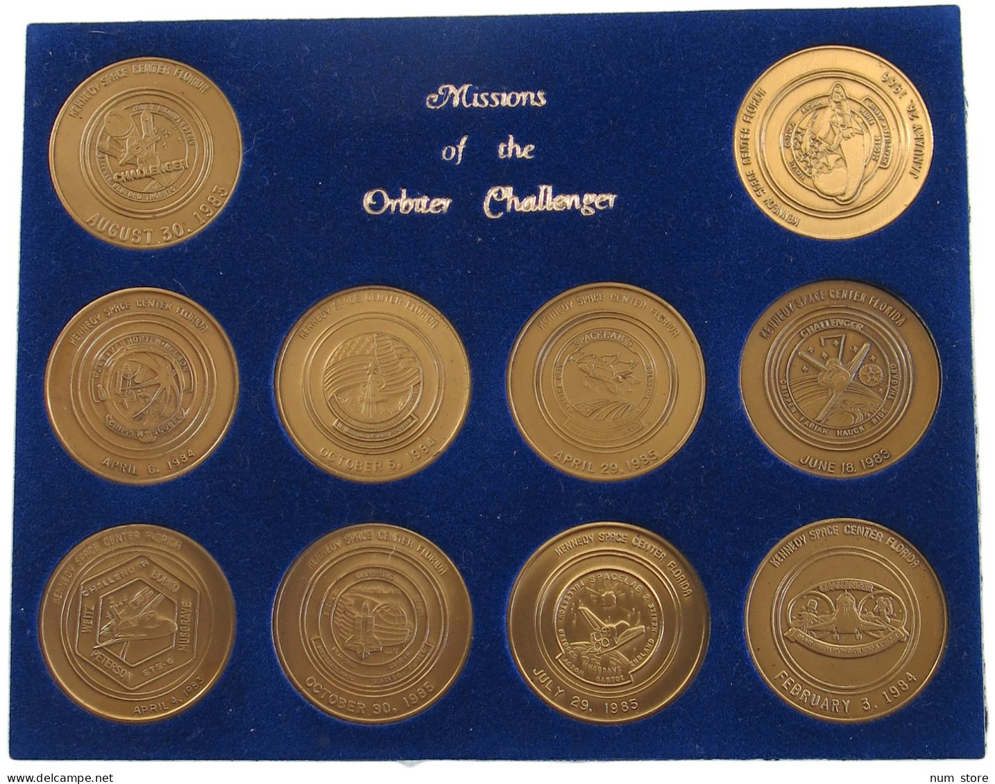 UNITED STATES OF AMERICA SET  SPACE 10 MEDALS MISSION CHALLENGER #bs15 0023 - Münzsets