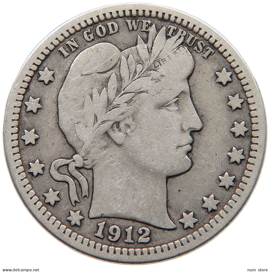 UNITED STATES OF AMERICA QUARTER 1912 BARBER #t143 0329 - 1892-1916: Barber