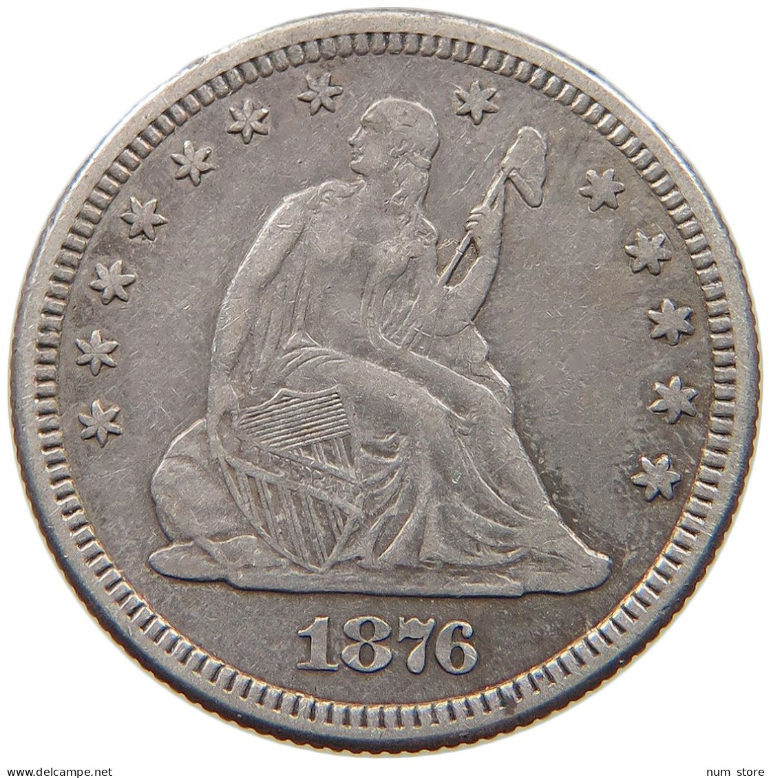 UNITED STATES OF AMERICA QUARTER 1876 SEATED LIBERTY #t107 0311 - 1838-1891: Seated Liberty (Liberté Assise)