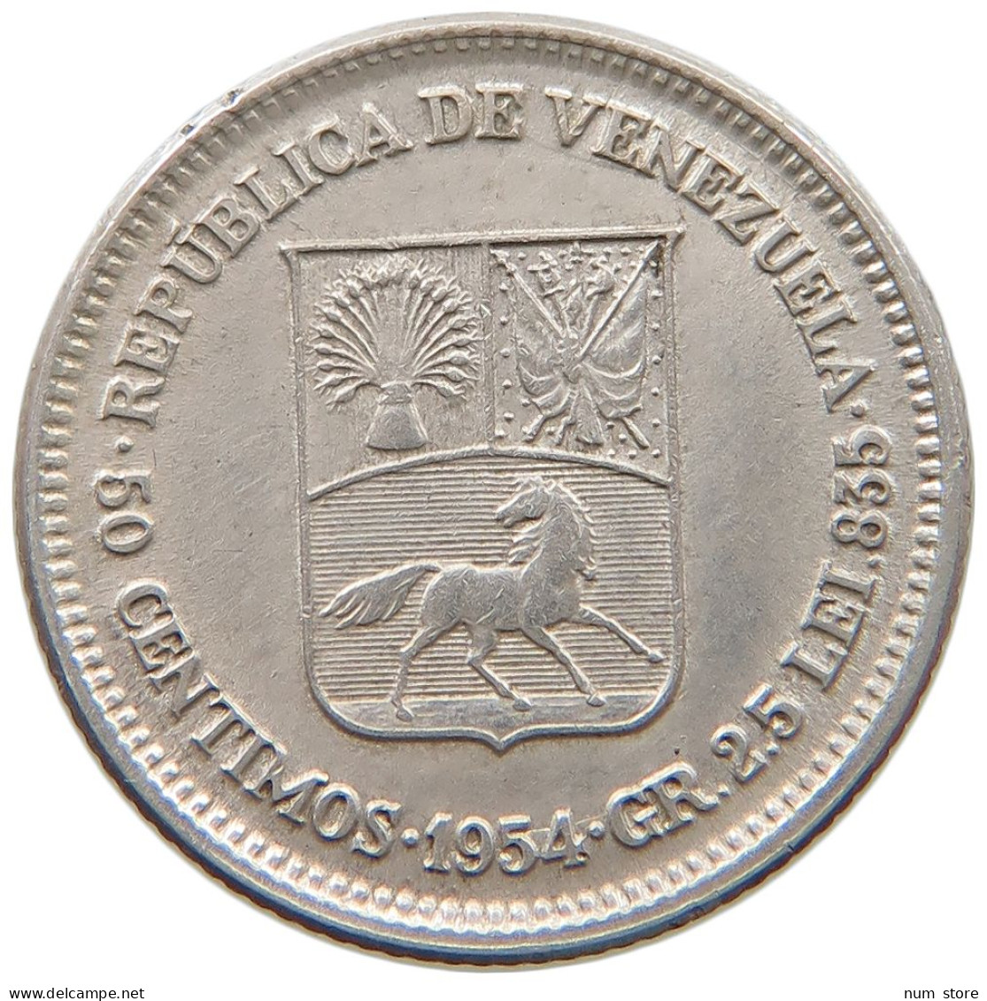 VENEZUELA 50 CENTIMOS 1954  #a044 0247 - Venezuela