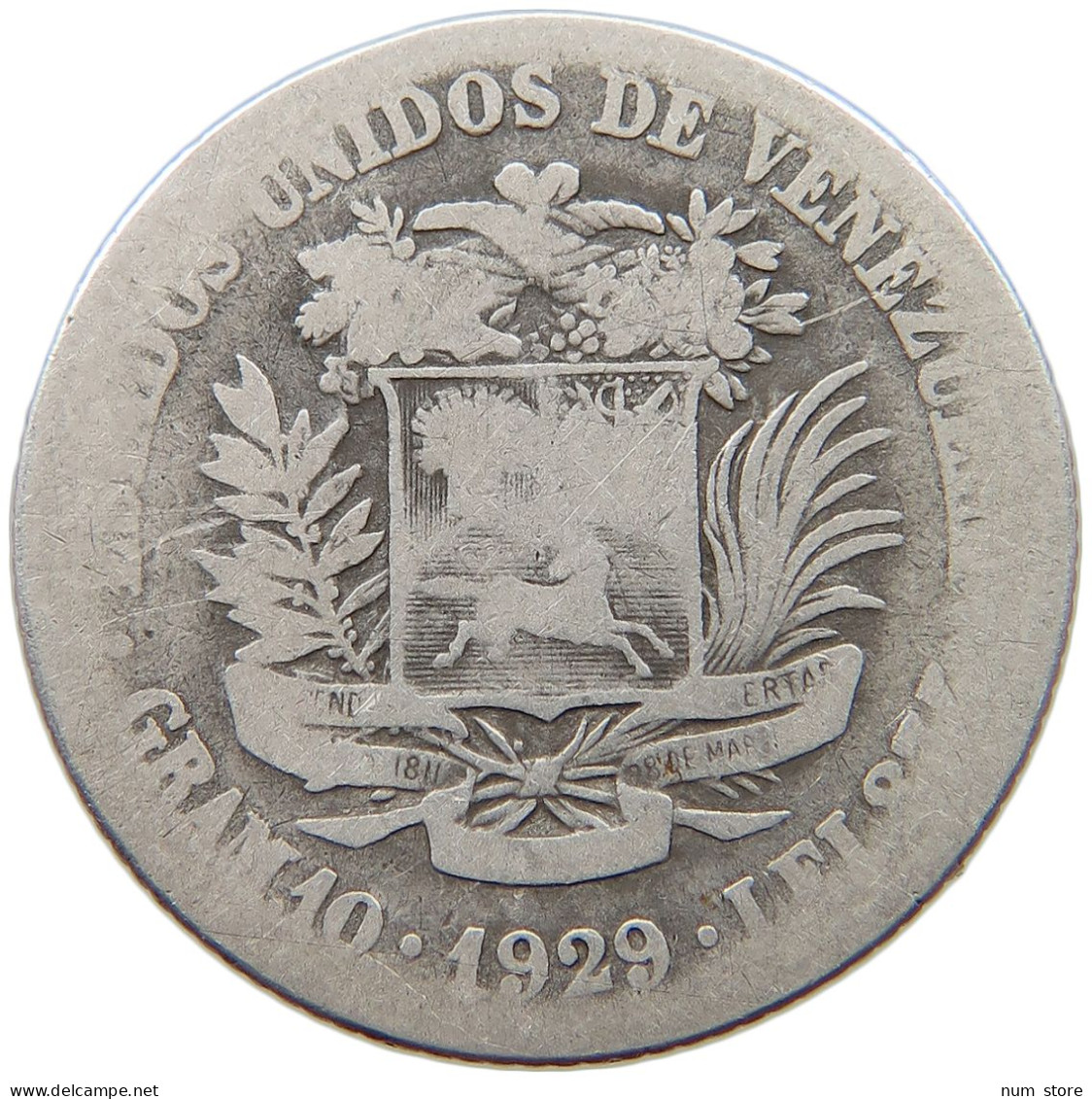 VENEZUELA 2 BOLIVARES 1929  #s049 0073 - Venezuela