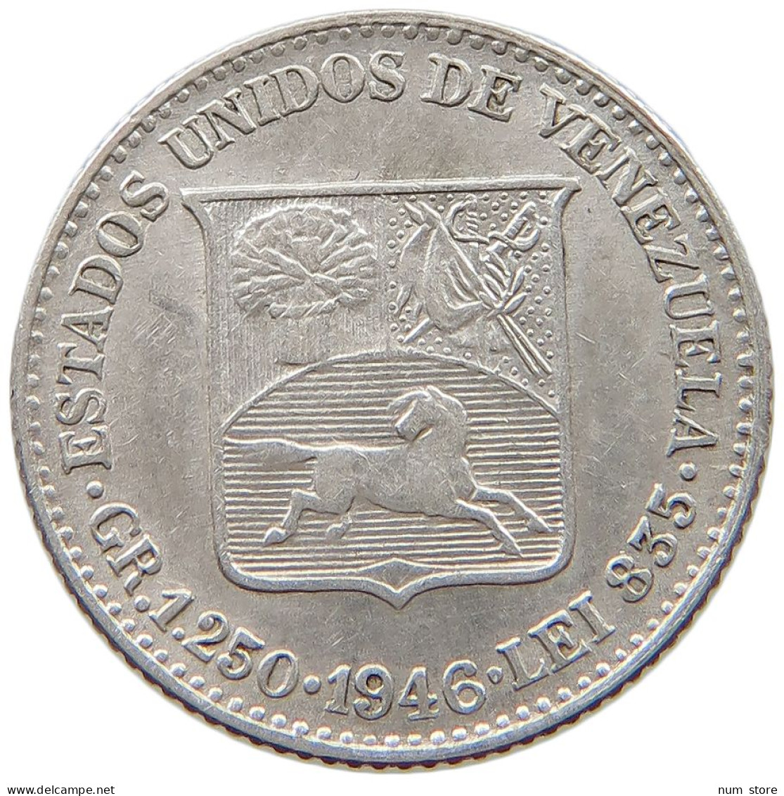 VENEZUELA 1/4 BOLIVAR 1946  #s049 0739 - Venezuela