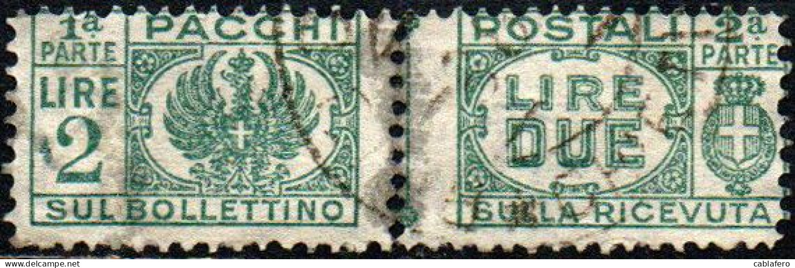 ITALIA LUOGOTENENZA - 1946 - PACCHI POSTALI - 2 LIRE - USATO - Postpaketten