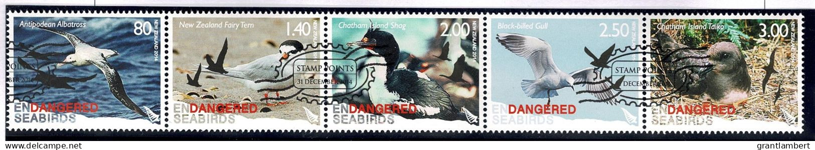 New Zealand 2014 Endangered Seabirds  Set As Strip Of 5 Used - Usati