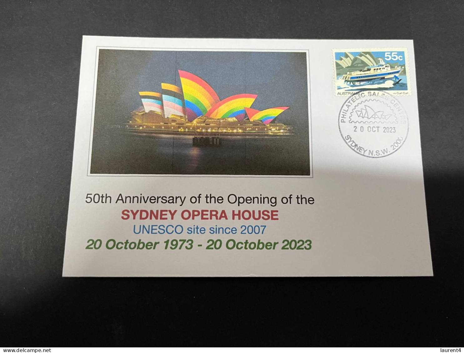 11-11-2023 (1 V 54) Sydney Opera House Celebrate The 50th Anniversary Of It's Opening (20 October 2023) + Hydrofoil - Storia Postale