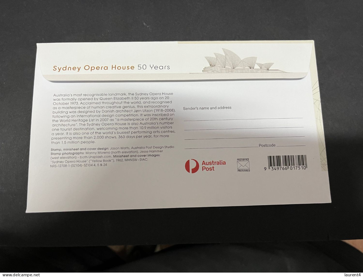 11-11-2023 (1 V 54) Sydney Opera House Celebrate The 50th Anniversary Of It's Opening (20 October 2023) Opera House - Cartas & Documentos