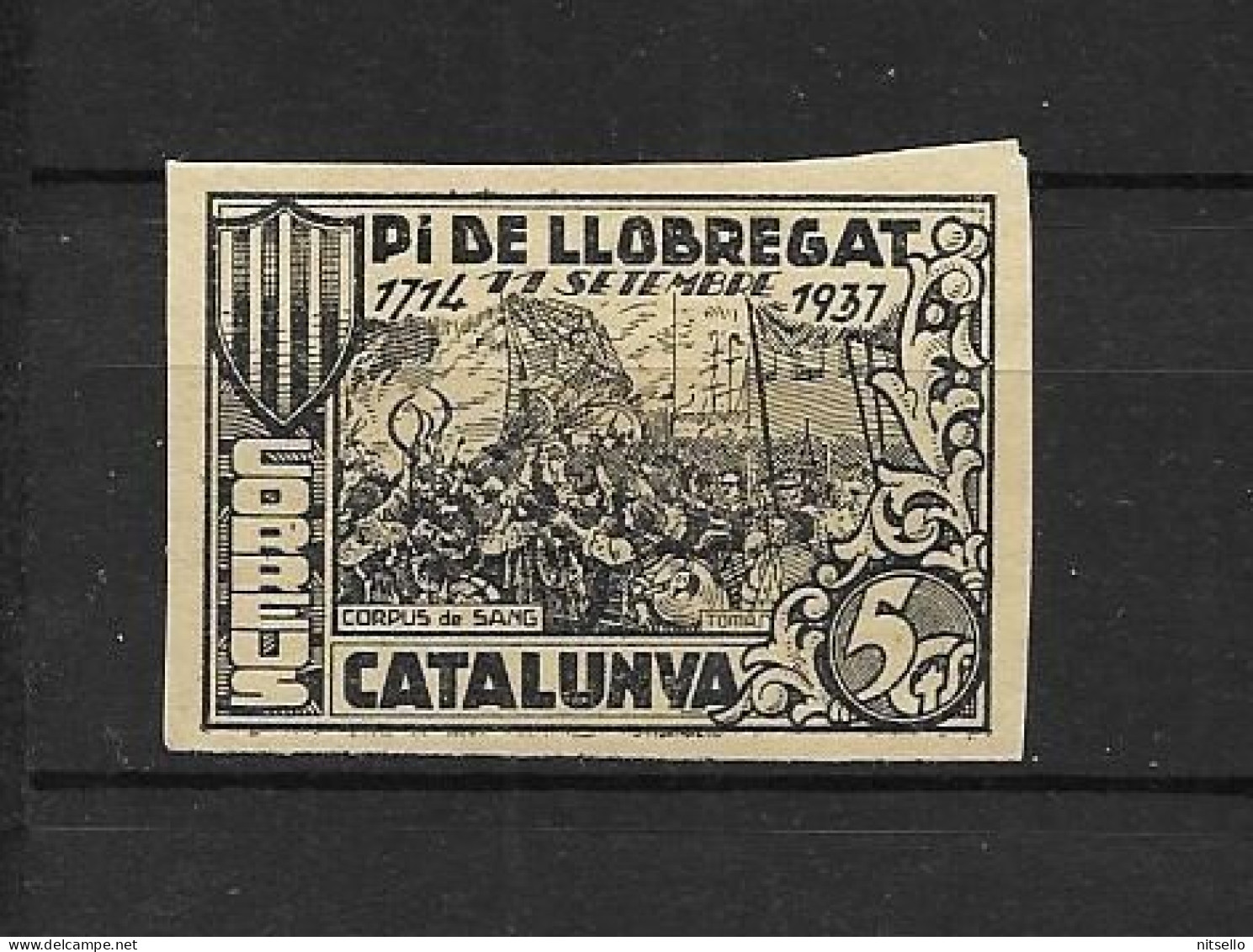 LOTE 2112 F  ///  (C080) GUERRA CIVIL, PI DE LLOBREGAT - FESOFI Nº 2 SIN DENTAR *MH    ¡¡¡ LIQUIDATION - JE LIQUIDE !!! - Viñetas De La Guerra Civil