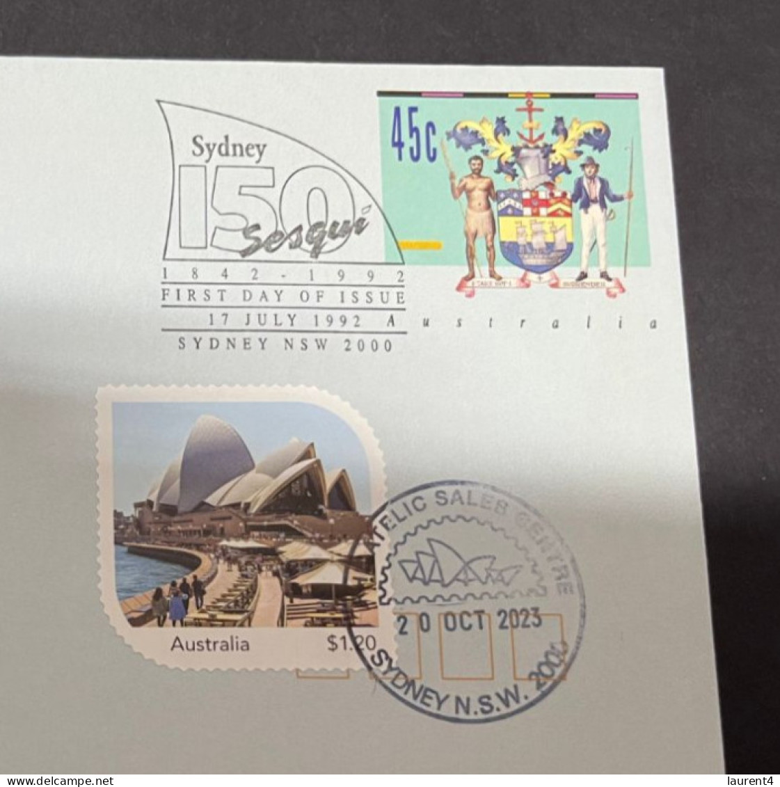 11-11-2023 (1 V 54) Sydney Opera House Celebrate The 50th Anniversary Of It's Opening (20 October 2023) 1992 + 2023 - Cartas & Documentos