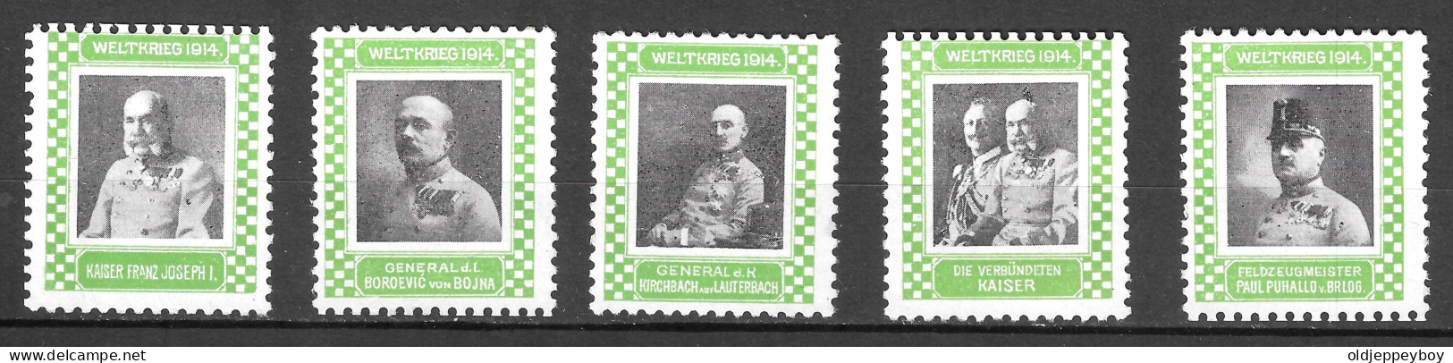 VIGNETTE CINDERELLA Erinnophilie K.U.K GERMANY AUSTRIA HUNGARY Österreich  Weltkrieg 1914 GENERALS LEADERS FULL SET 25 - Militaria