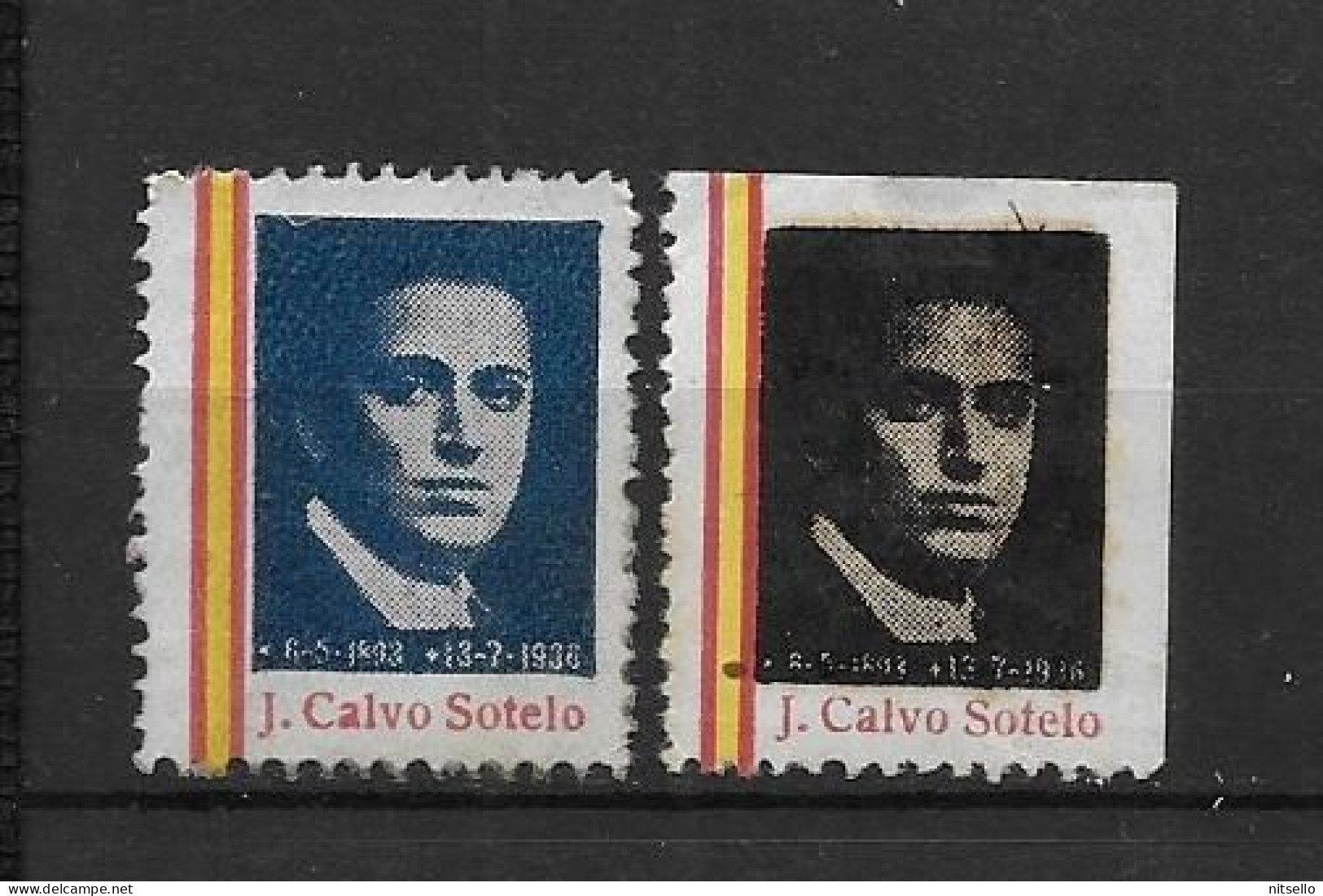 LOTE 2112 F  ///  (C160) ESPAÑA - GUERRA CIVIL - VIÑETAS DE  J CALVO SOTELO  ¡¡¡ LIQUIDATION - JE LIQUIDE !!! - Verschlussmarken Bürgerkrieg