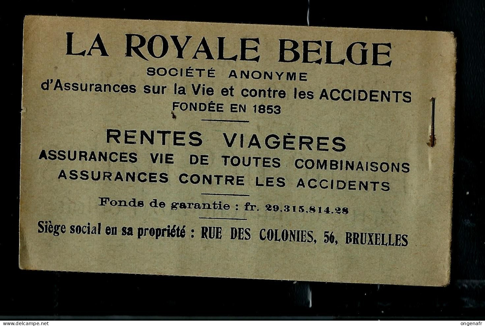 Carnet De 1914 N° A 13d(b) - La Royale Belge  - état **  ( Côte 2024 : 600 €) - 1907-1941 Alte [A]