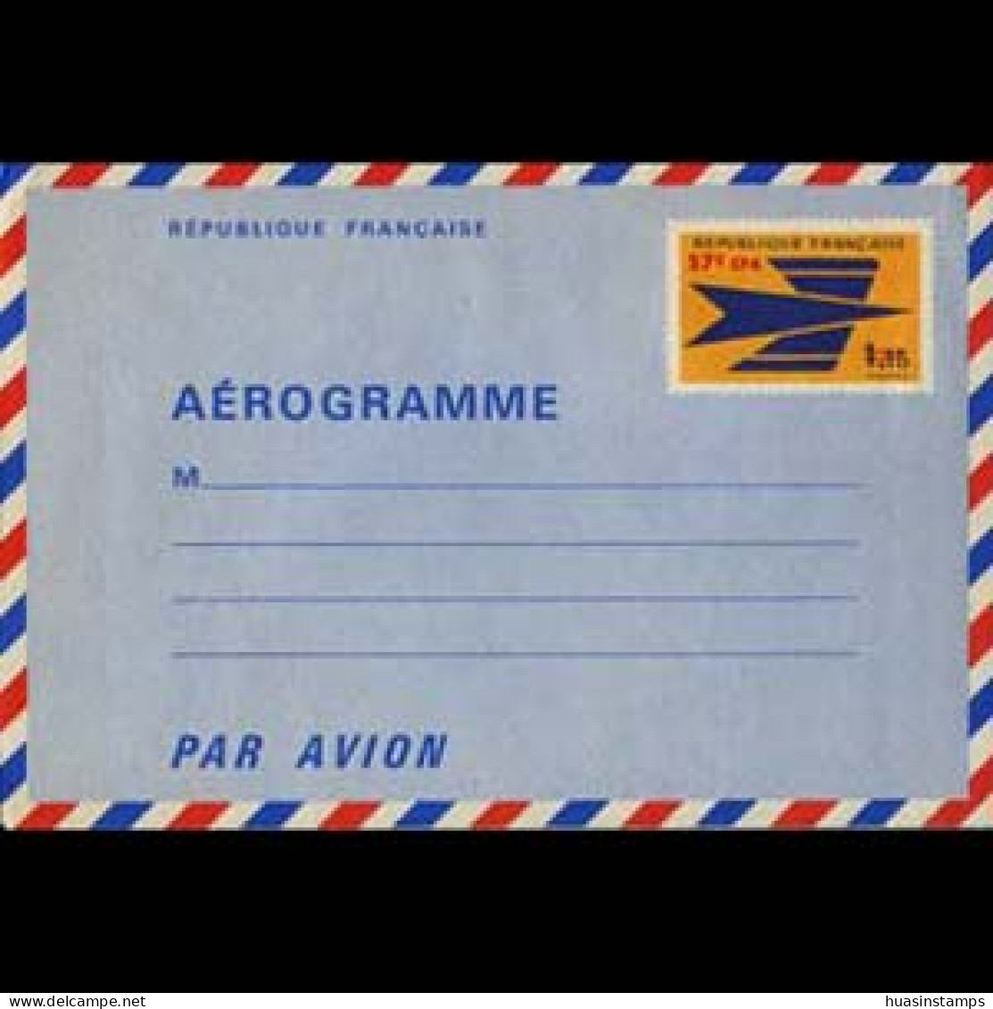 REUNION 1970 - Aerogramme-Stylized Bird Surch.57f - Vide