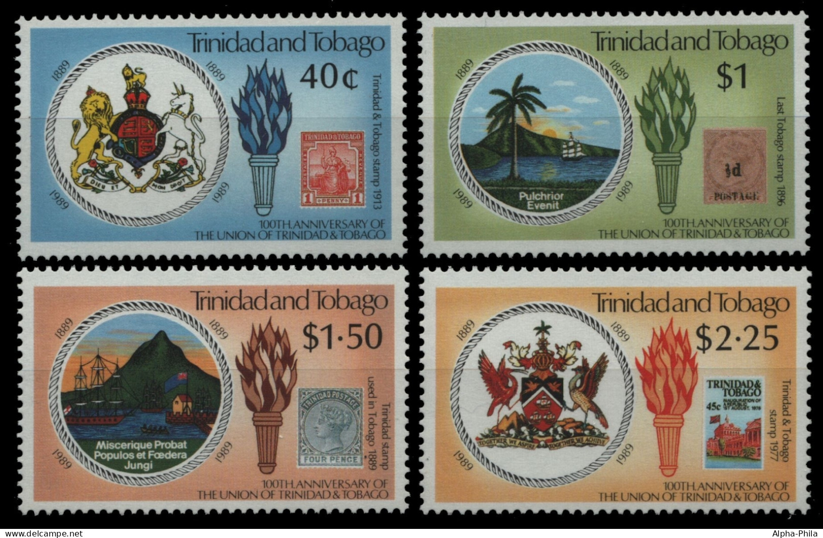 Trinidad & Tobago 1989 - Mi-Nr. 575-578 ** - MNH - Marke Auf Marke - Trinidad & Tobago (1962-...)