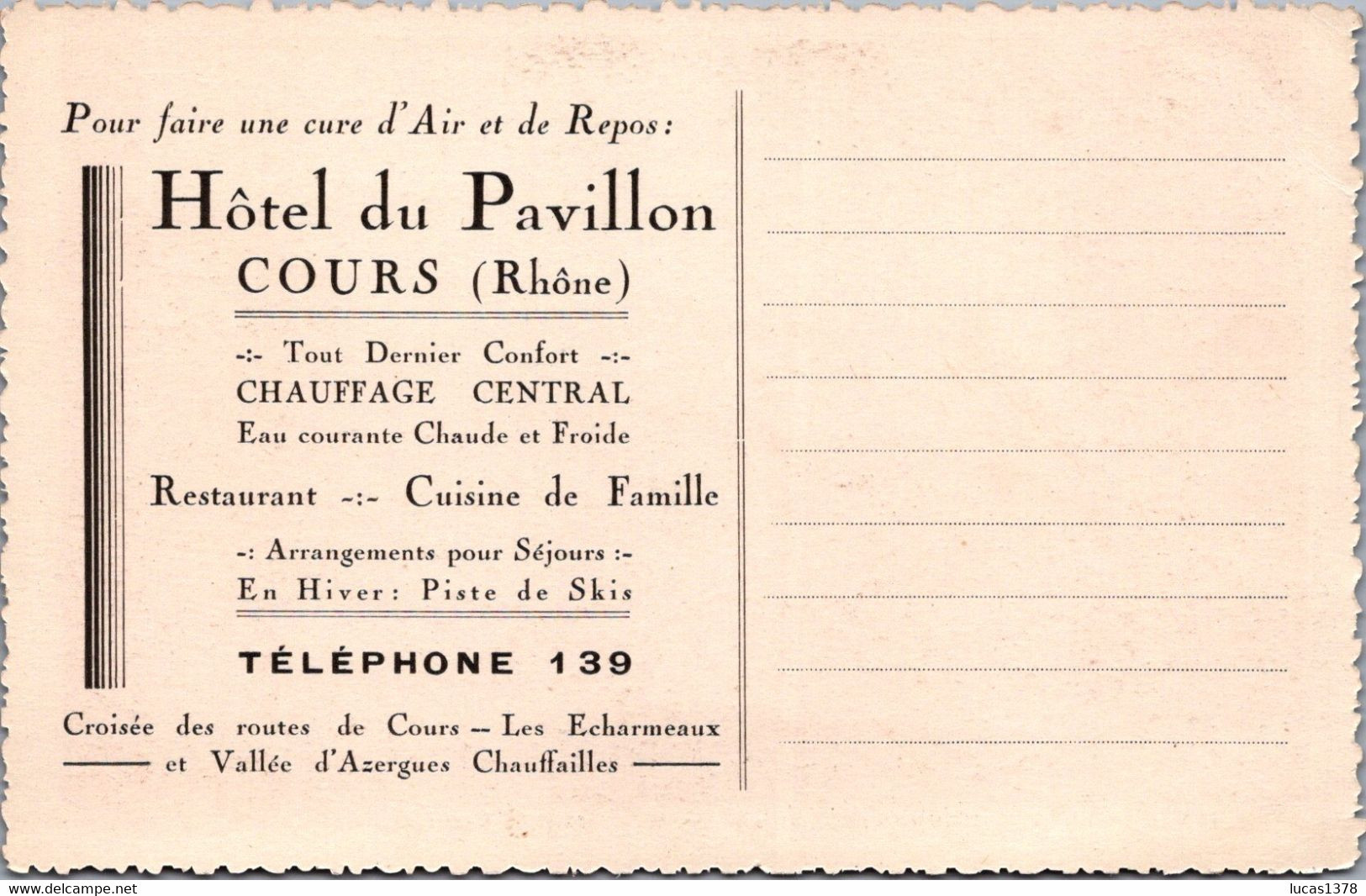 69 / COURS / HOTEL DU PAVILLON / ANIMEE / VOITURES / VOIR VERSO - Cours-la-Ville