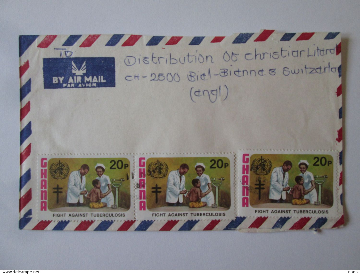 Ghana Enveloppe Voyage 1982 Bel Affranchissement/Ghana Mailed Envelope 1982 Nice Franking - Ghana (1957-...)